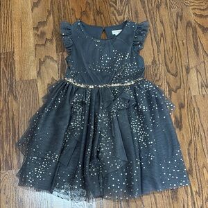 Cat & Jack, Girls, Dark Gray and Gold Dress, Size S (6/6X)